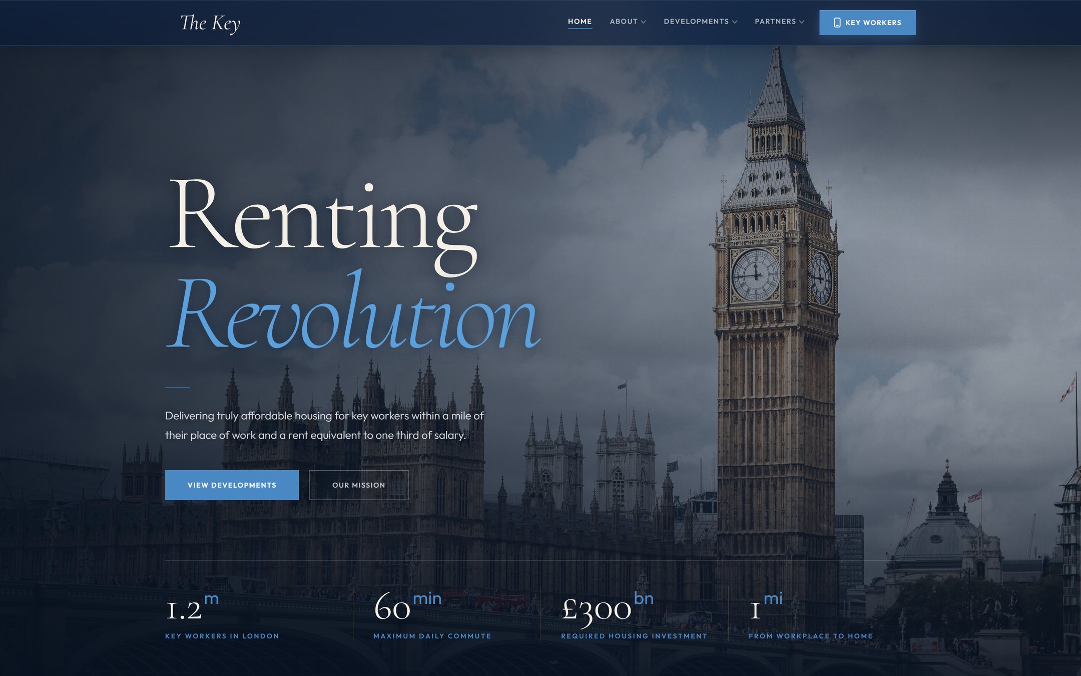 The Key, an affordable housing platform for London key workers, web design and development by Meko